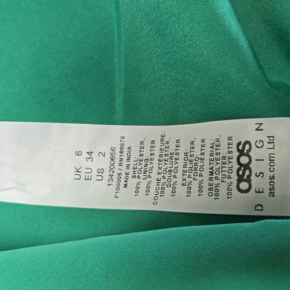 ASOS | Cami Cowl Cold Shoulder Prom Dress in Green sz 2 - Picture 6 of 10